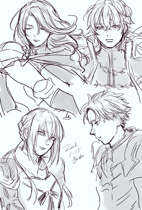 1年の振り返りに載ってない落書き4枚にした!円卓大好き～!ルン♪
#今年も残りわずかなのでお気に入りの4枚を貼る 