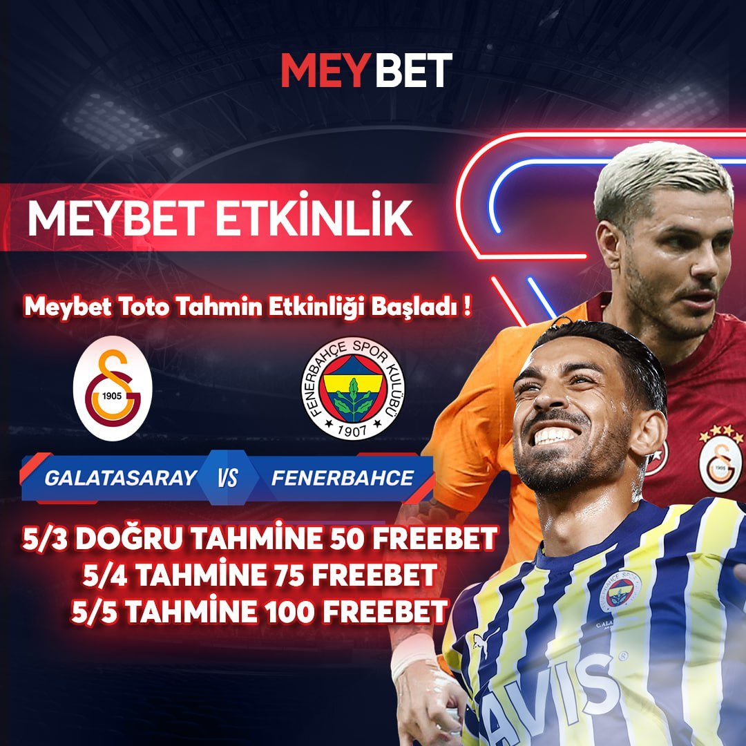 👉🏻5/3 - 50₺ Freebet 
👉🏻5/4 - 75₺ Freebet 
👉🏻5/5 - 100₺ Freebet 

🎁 Meybet Toto Tahminleriyle Kazanmanın Keyfini Yaşayın!

✅RT at - Beğen - #Meybet tagı ve k. adın ile yorum yap. katılımını meybet.gamedayz.link adresinden tamamla.