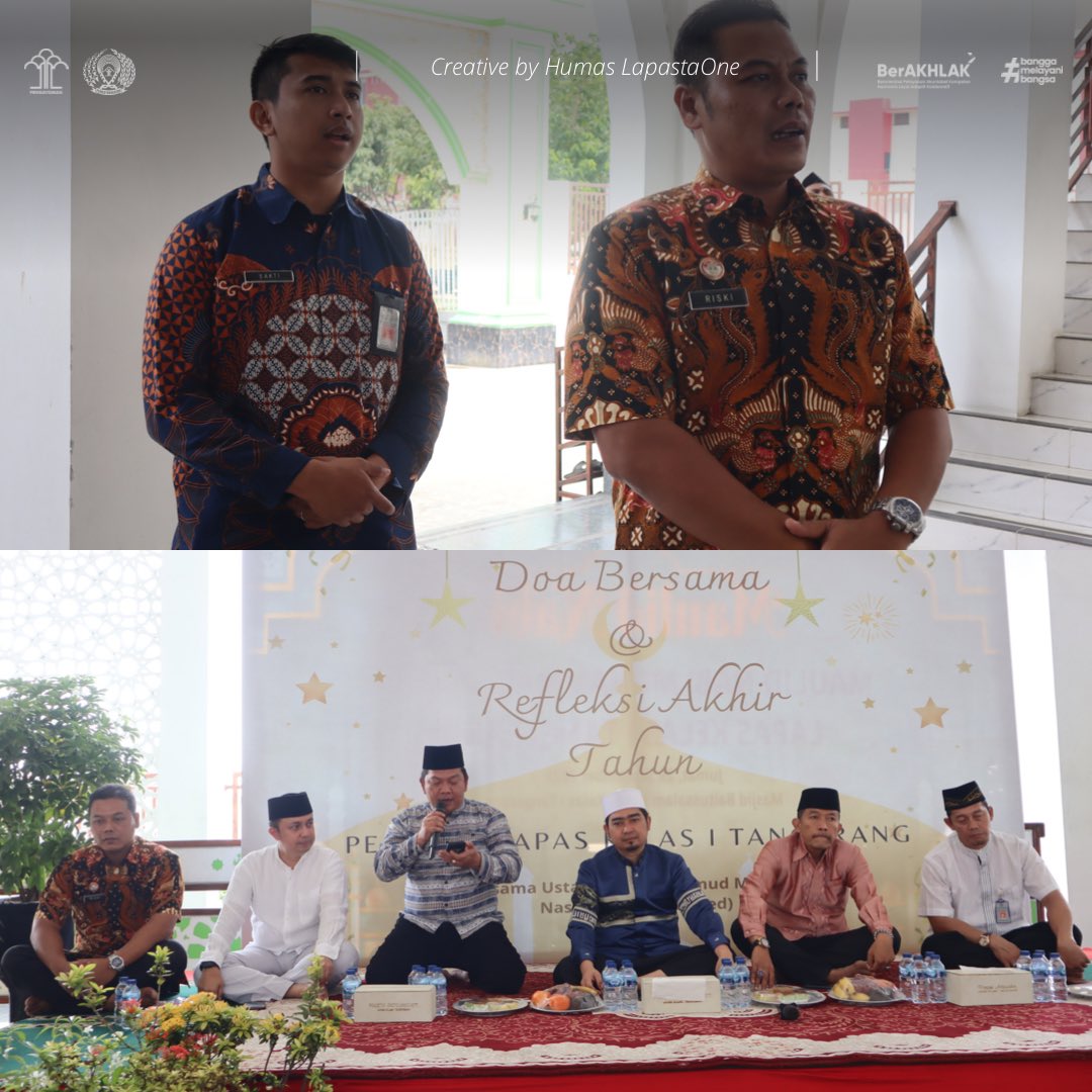 Lapastaone01's tweet photo. Tangerang, 29 Desember 2023 – Lembaga Pemasyarakatan (Lapas) Kelas I Tangerang melaksanakan Doa Bersama dan kegiatan refleksi akhir tahun. pengajian dan doa bersama ini dilaksanakan di Masjid Baitussalam Lapas Kelas I Tangerang, Jumat (29/12/2023). https://t.co/LlSYgfATO6