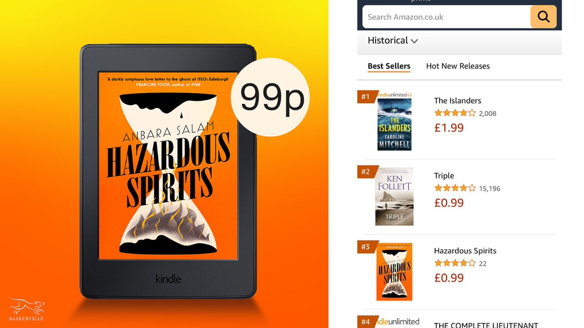 Watch your back, Ken Follett.. My book is on 99p kindle deal in the UK this week if you fancy a 1920s Edinburgh novel about grief, spiritualism, and your husband announcing that he can speak to the dead