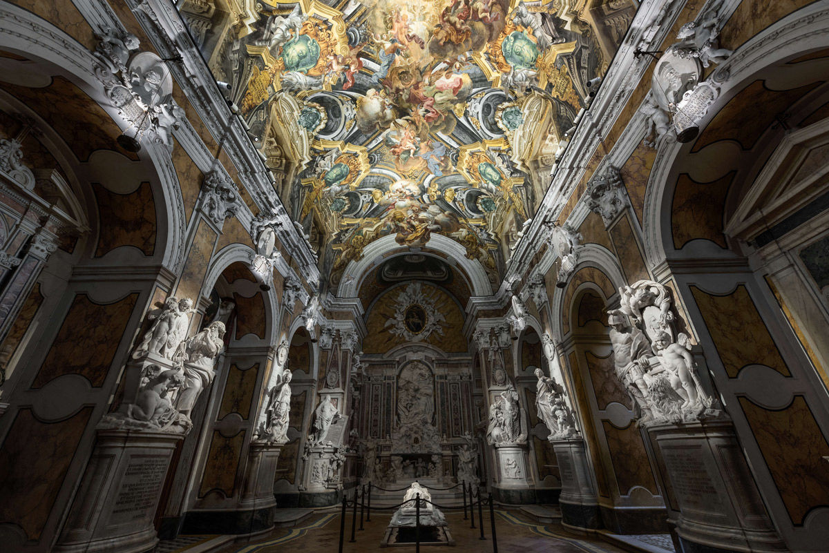 It originated in the 16th century when the Duke of Torremaggiore was miraculously cured from a serious illness by the Virgin Mary. He erected a small chapel in her honor, which was later transformed into a stunning mausoleum for the noble family.