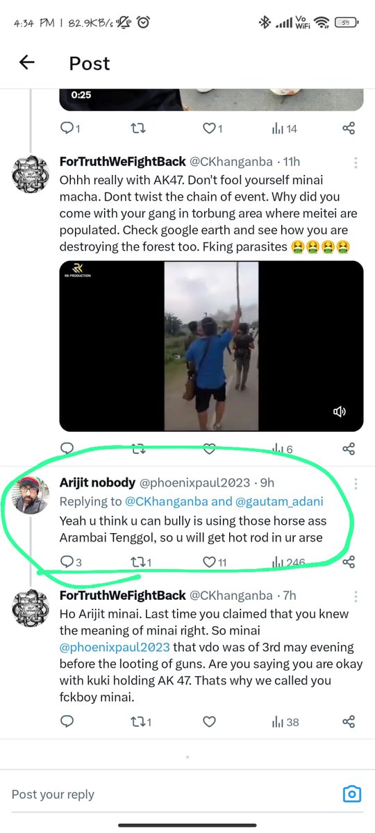 CKhanganba's tweet photo. https://t.co/gizNEo4aX5
It is somewhat understandable when the meitei side with meitei and kuki support kuki. But this Minai opportunist scammer @phoenixpaul2023 is trying really hard to earn some seva and drug money. Look how he is responding when i ask about the ak47 on 3rd may https://t.co/IYUHueP5xn