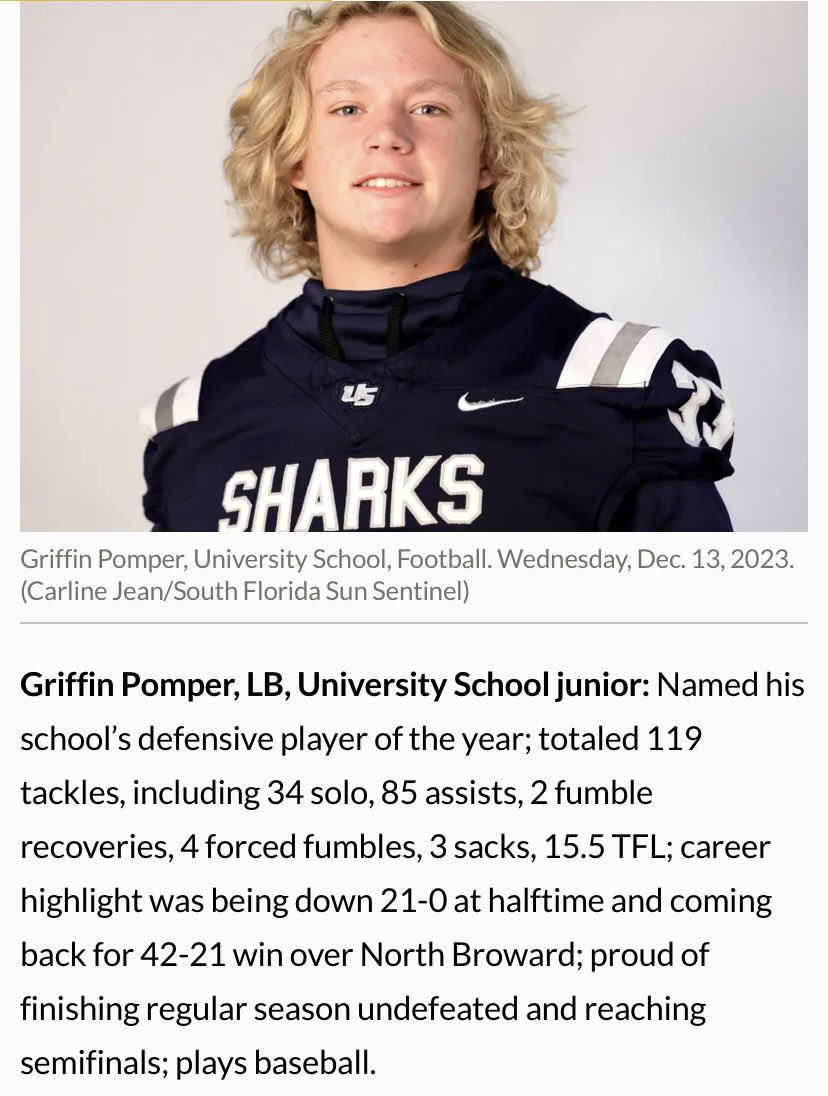 USchool Baseball (@uschoolball) on Twitter photo Congratulations to 2025 LHH-Catcher on being selected 1st Team All- County at the Middle Linebacker position #2sport #shark 🏈 ⚾️ <a href="/XTeamBaseball/">X Team Baseball</a> <a href="/GriffinPomper/">Griffin Pomper</a> Congratulations to 2025 LHH-Catcher on being selected 1st Team All- County at the Middle Linebacker position #2sport #shark 🏈 ⚾️ <a href="/XTeamBaseball/">X Team Baseball</a> <a href="/GriffinPomper/">Griffin Pomper</a>