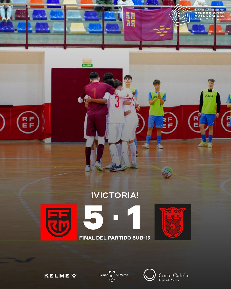 ffrm_se's tweet photo. 🏁 ¡FINAAAAL! #FFRM 5-1 #NAV | ♥️ ¡𝗩𝗜𝗖𝗧𝗢𝗥𝗜𝗔 contra Navarra en nuestro último duelo del Nacional Sub-19 de futsal en El Ejido 👏!
🎩 ¡Vaya forma de terminar una fase previa para enmarcar 🤤!
💪 ¡Vaaaaaamos! #VamosFFRM / #Sub19FS https://t.co/8xymVsvZlJ