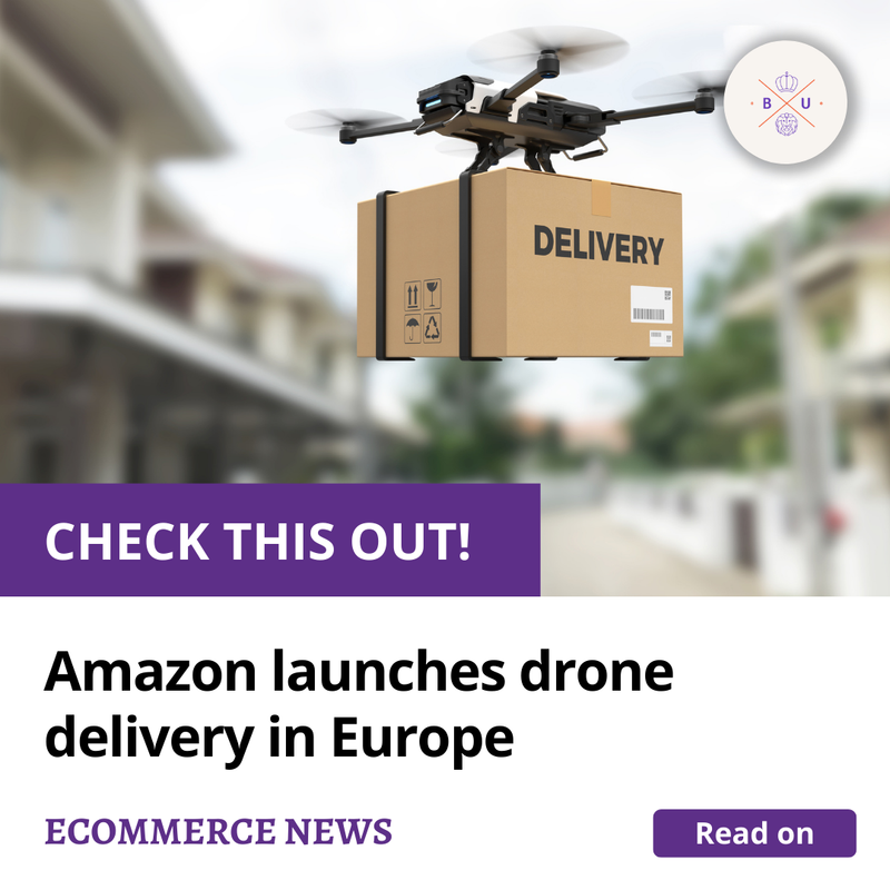 BeuniquenessLtd's tweet photo. 🚚 "Amazon announced plans to use drones while delivering packages to customers in the United Kingdom and Italy starting next year(...). "

🧐 Read more about this here: https://t.co/zHF6EVHa55

#BeUniquenessUK #EcommerceTrends #EcommerceSuccess #EcommerceMarketing #EcommerceNews https://t.co/M0BkesP6bI