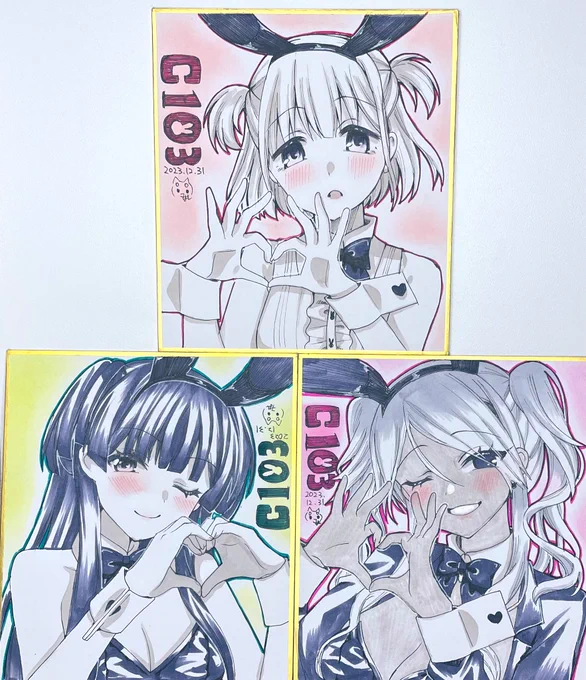 色紙できたー!初めてコピックなるものに手を出したから四苦八苦…難しい…モノクロだけどがんばりました 