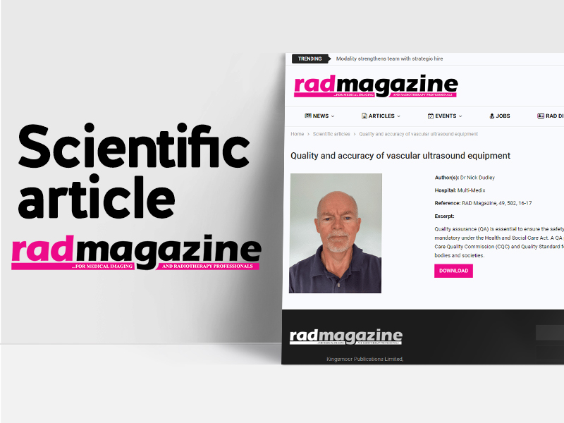 Scientific article: Quality and accuracy of vascular ultrasound equipment. Author(s): Dr Nick Dudley radmagazine.com/scientific-art… #RADMagazine #medicalimaging #news #ultrasound #healthcare @NickDultrasound @QaUltrasound