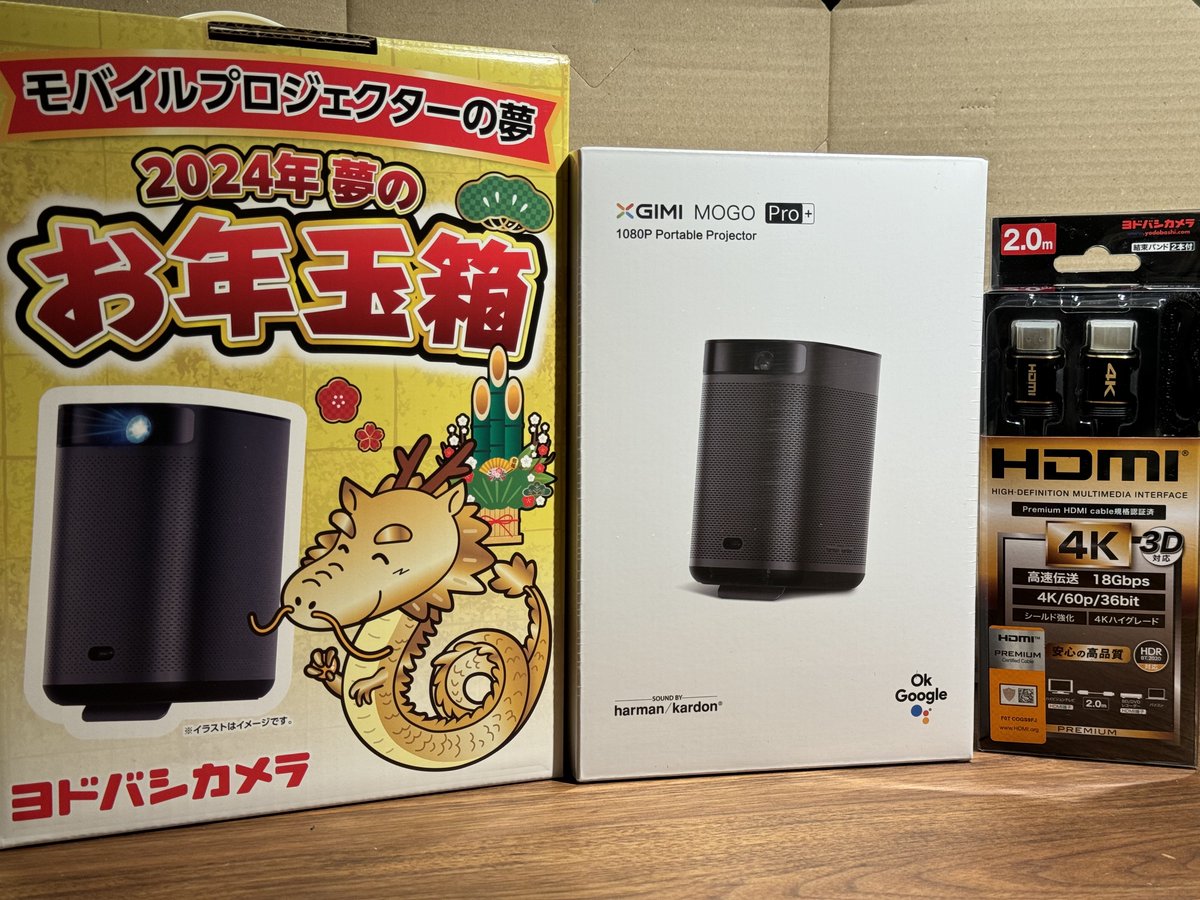 ヨドバシ夢のお年玉箱2024 モバイルプロジェクターの夢 ・xgimi mogo