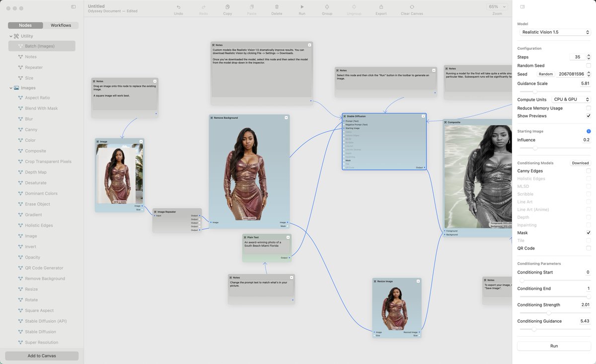 MicahBerkley's tweet photo. 🤤Mhmmm Nodes..... Native on MacOS.... 

😵‍💫 Someone get me some ice and a towel ;) 

Dear ComfyUI... ✍🏾

@odysseyapp_ai https://t.co/QoIYdkeru6