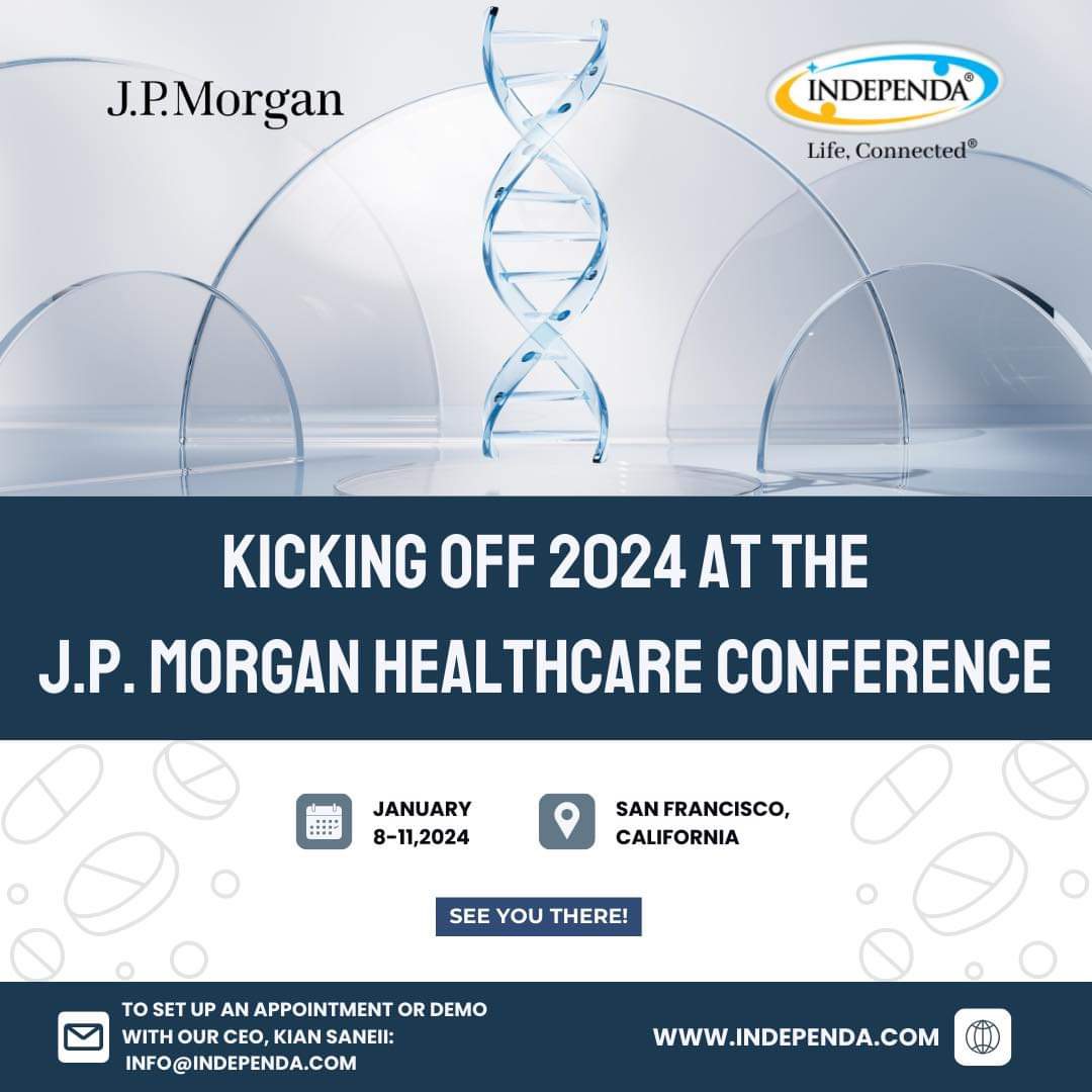 So thrilled to be part of the J.P. Morgan Healthcare Conference this coming January 2024!

#Independa #JPMHC24 #HealthcareInnovation #TechBreakthroughs #DigitalHealthRevolution #WellnessTech #FutureOfHealth
