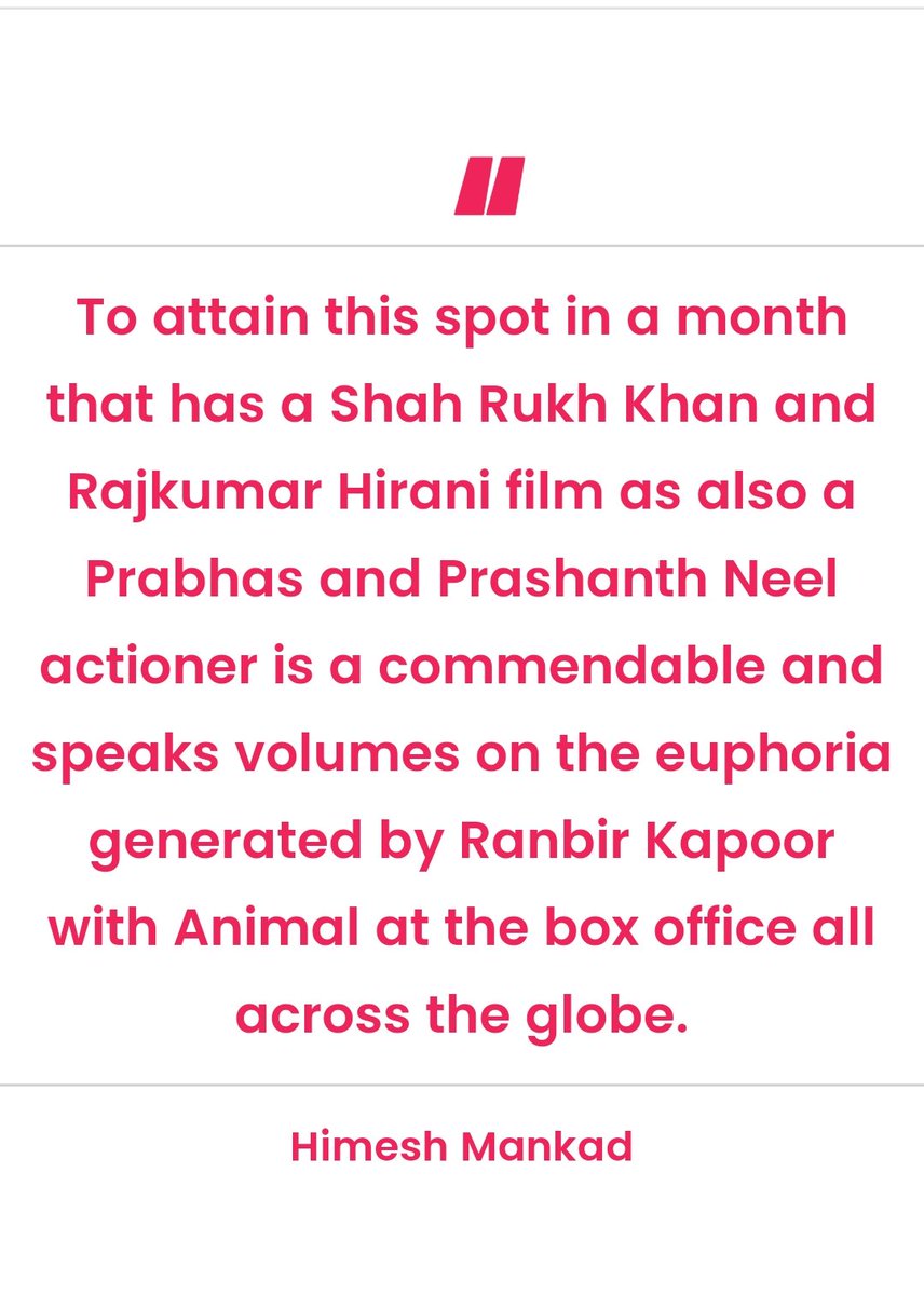 If @HimeshMankad decides to be a script writer, I'll badly want him to write for Superstar #RanbirKapoor..
Such elevations he gives through his writing..hats off.
#RanbirKapoor #StarofTheMonth
#AnimalTheFilm