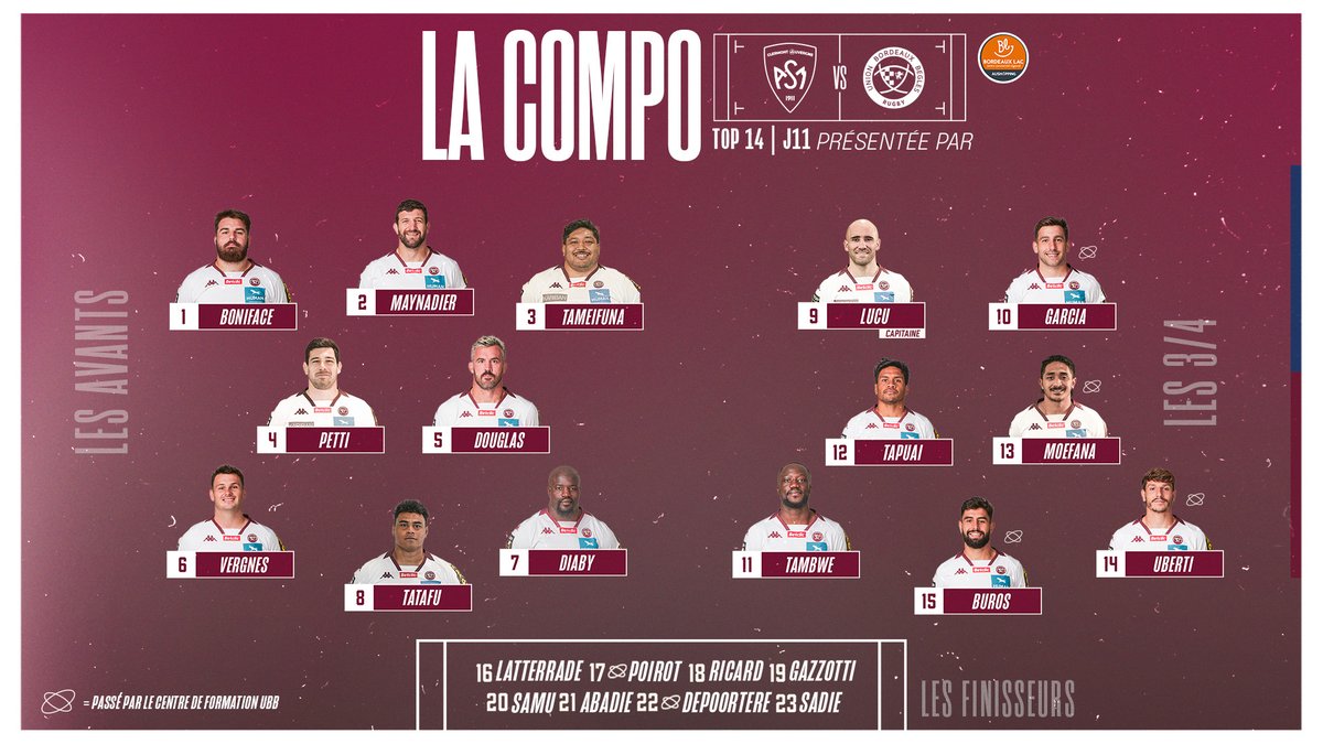 DanslameleeXV's tweet photo. Tout savoir sur le match entre Clermont et l'UBB dans le cadre de la 11ème journée de #Top14 !

ASM Clermont (8e) 🆚 Union Bordeaux-Bègles (4e)
📅 Vendredi 29 décembre à 21h
🏟️ Stade Marcel Michelin
📺 Canal+

#Top14 #Rugby #ASMUBB #ASM #Clermont #UBB #Bordeaux https://t.co/pwxuU8dytw