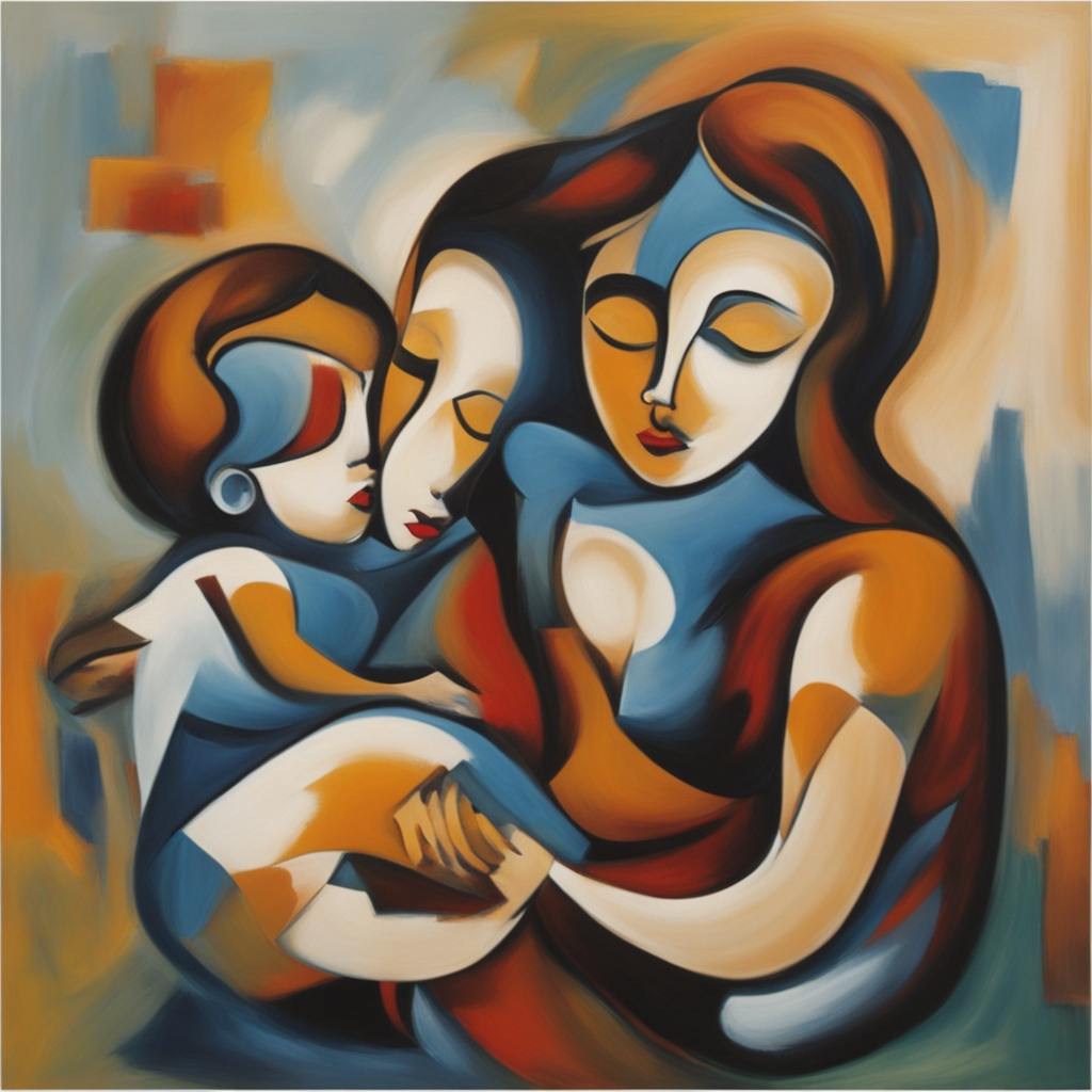 TheLyndochGroup's tweet photo. "Generations" 🎨✨ In a dance of colors and emotion. 3 faces—2 adults and a child—embrace in a vivid expression of family bonds. Blending hues symbolize shared experiences, wisdom passed down, and the unbreakable ties that span generations. #AIart #AIArtistCommunity https://t.co/dXl4fqIPea