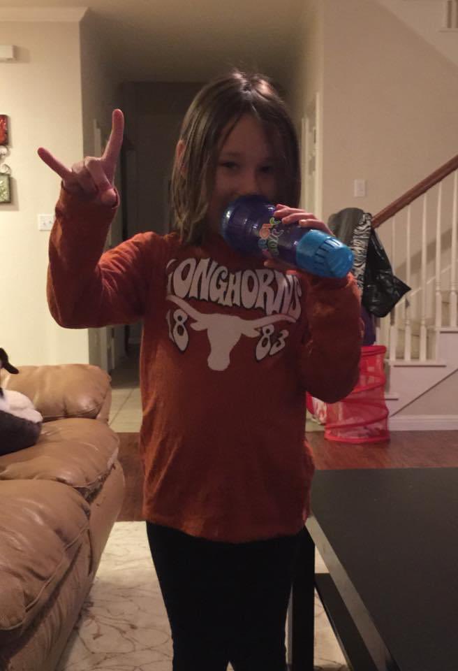 Currently at 747! Help a sister out! Start ‘em young, raise ‘em right!! Circa 2014! #NoLonghornfanUnder1k #HookEm