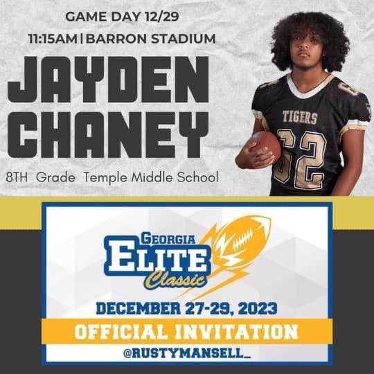 Jayden Chaney (@jaydenachaney) on Twitter photo Itβs Game Day and i want to say thank you to <a href="/RustyMansell_/">Rusty Mansell</a> and <a href="/GAEliteClassic/">GeorgiaEliteClassic</a> for this great opportunity.
<a href="/temple_tigers/">Temple Tigers Football</a> <a href="/NwGaFootball/">NwGa Football</a> <a href="/GradickSports/">Gradick Sports</a> <a href="/TheMorningFive/">The Morning 5</a> <a href="/RecruitGeorgia/">Recruit Georgia</a> Itβs Game Day and i want to say thank you to <a href="/RustyMansell_/">Rusty Mansell</a> and <a href="/GAEliteClassic/">GeorgiaEliteClassic</a> for this great opportunity.
<a href="/temple_tigers/">Temple Tigers Football</a> <a href="/NwGaFootball/">NwGa Football</a> <a href="/GradickSports/">Gradick Sports</a> <a href="/TheMorningFive/">The Morning 5</a> <a href="/RecruitGeorgia/">Recruit Georgia</a>