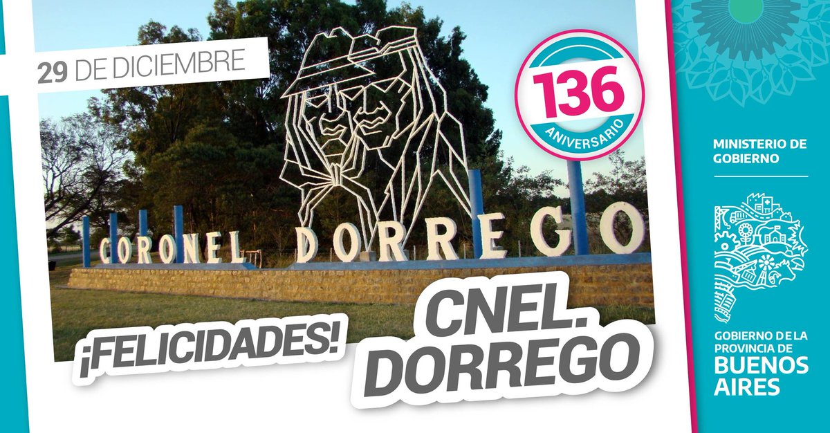 MIGobiernoPBA's tweet image. ¡Feliz Aniversario #CoronelDorrego! 🎉