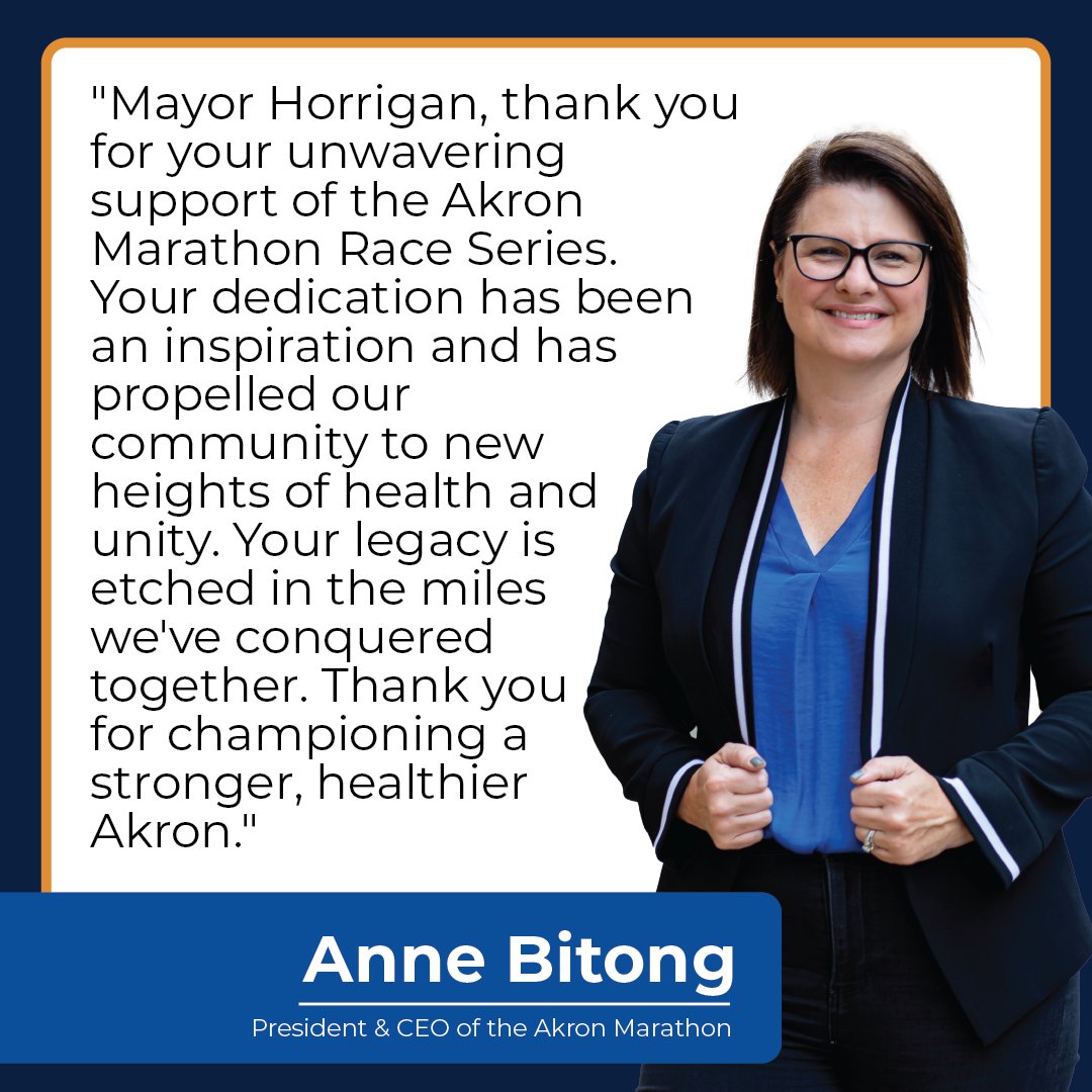 Mayor Shammas Malik (@akronohiomayor) on Twitter photo Anne Bitong from the <a href="/AkronMarathon/">Akron Marathon</a> shares her thanks for Mayor Horrigan and his support of the Akron Marathon Race Series through the years.
And with that, we are quickly approaching the finish line! 🏁 Anne Bitong from the <a href="/AkronMarathon/">Akron Marathon</a> shares her thanks for Mayor Horrigan and his support of the Akron Marathon Race Series through the years.
And with that, we are quickly approaching the finish line! 🏁