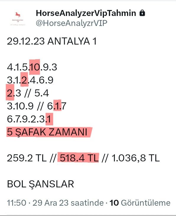 HorseAnalyzer's tweet photo. 🔥✅️ 52 BİN 663 TL ✅️🔥

ANTALYA 1.ALTILI ANALİZLERİM

İSABET SAĞLAMIŞTIR.✅️

@HorseAnalyzrVIP 'den ÜYELERİNE

DÖRT DÖRTLÜK YILBAŞI HEDİYESİ 😍✨️

DEĞERLENDİRENLERE HAYIRLI OLSUN.🫶🫡

YETERLİ RT GELİRSE AKŞAM

GULFSTREAM HERKESE AÇIK ♥️❗️ https://t.co/uXtOMOmk4v
