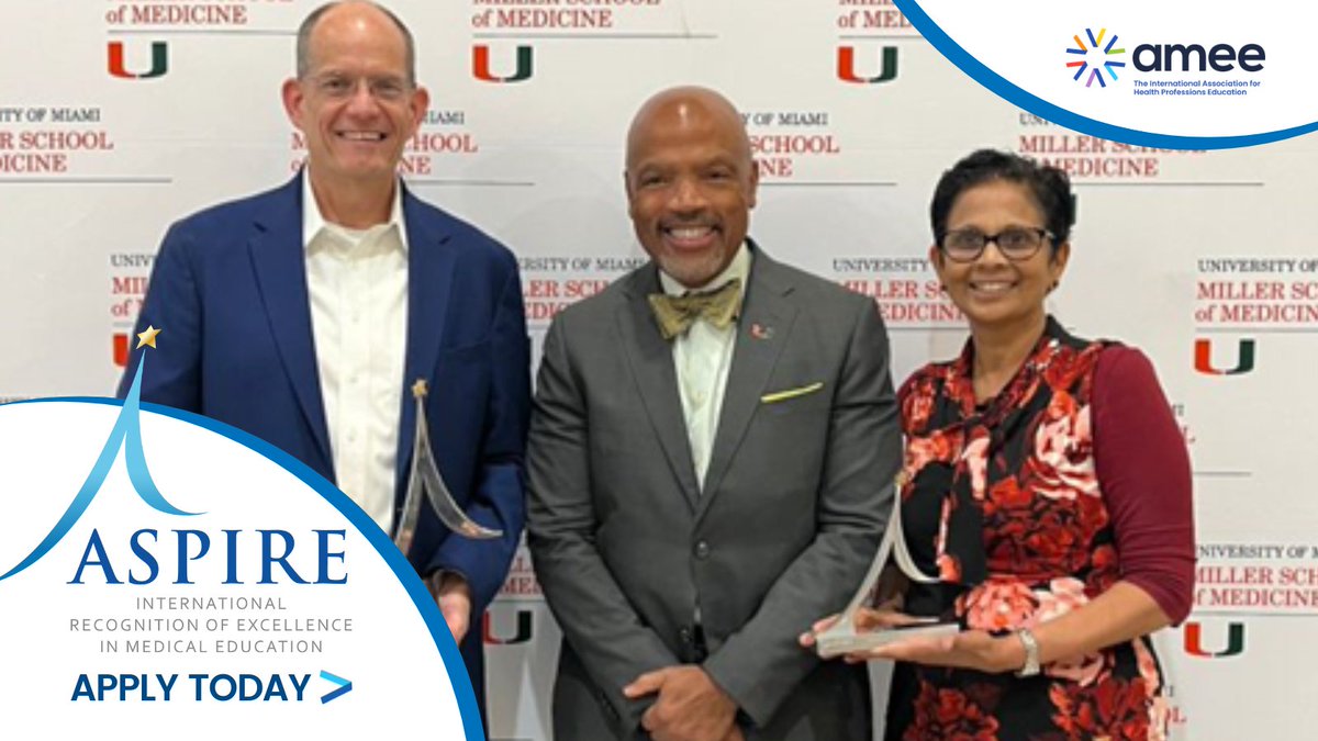 AMEE_community's tweet photo. #ASPIREAwards - to identify & celebrate global excellence in #HPE.
Previous winners story: Uni of Miami Miller SoM: https://t.co/UkUFlgN5Uv
Submission discount for AMEE Members: https://t.co/SdCIRq5cGk
Apply here: https://t.co/ybKSRrncaq
#HealthcareEducation #AMEE2024 ππ https://t.co/ajgG1EzIGy