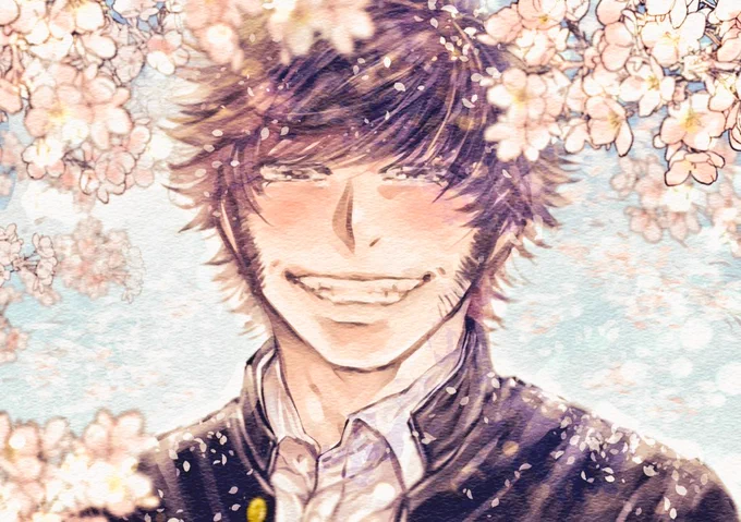 #今年も残りわずかなのでお気に入りの4枚を貼る学パロキラウシ、阿寒湖門倉さん、すえひろがり桑名、親父殿 