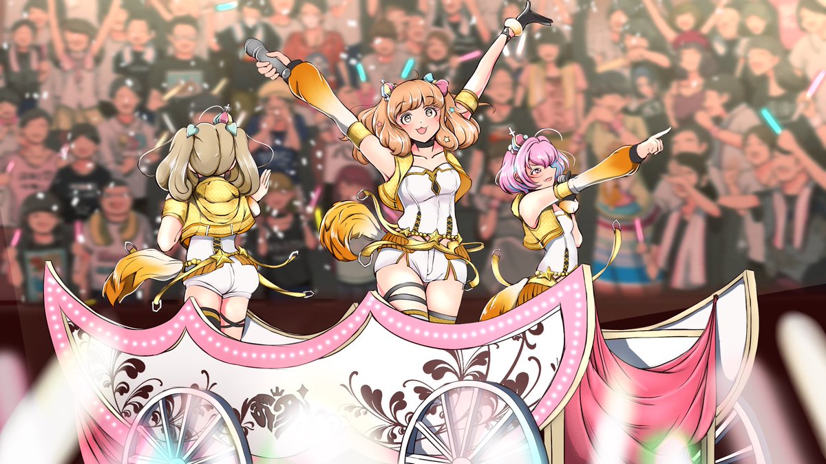 赤城みりあ ,市原仁奈 ,龍崎薫 「3月に出すアルバムのブックレット(という名のイラスト集)のために同じ画角でめっち」|Theムッシュビ♂ト⭐️初のイラスト集通販開始！ 1/8 新MV公開！のイラスト