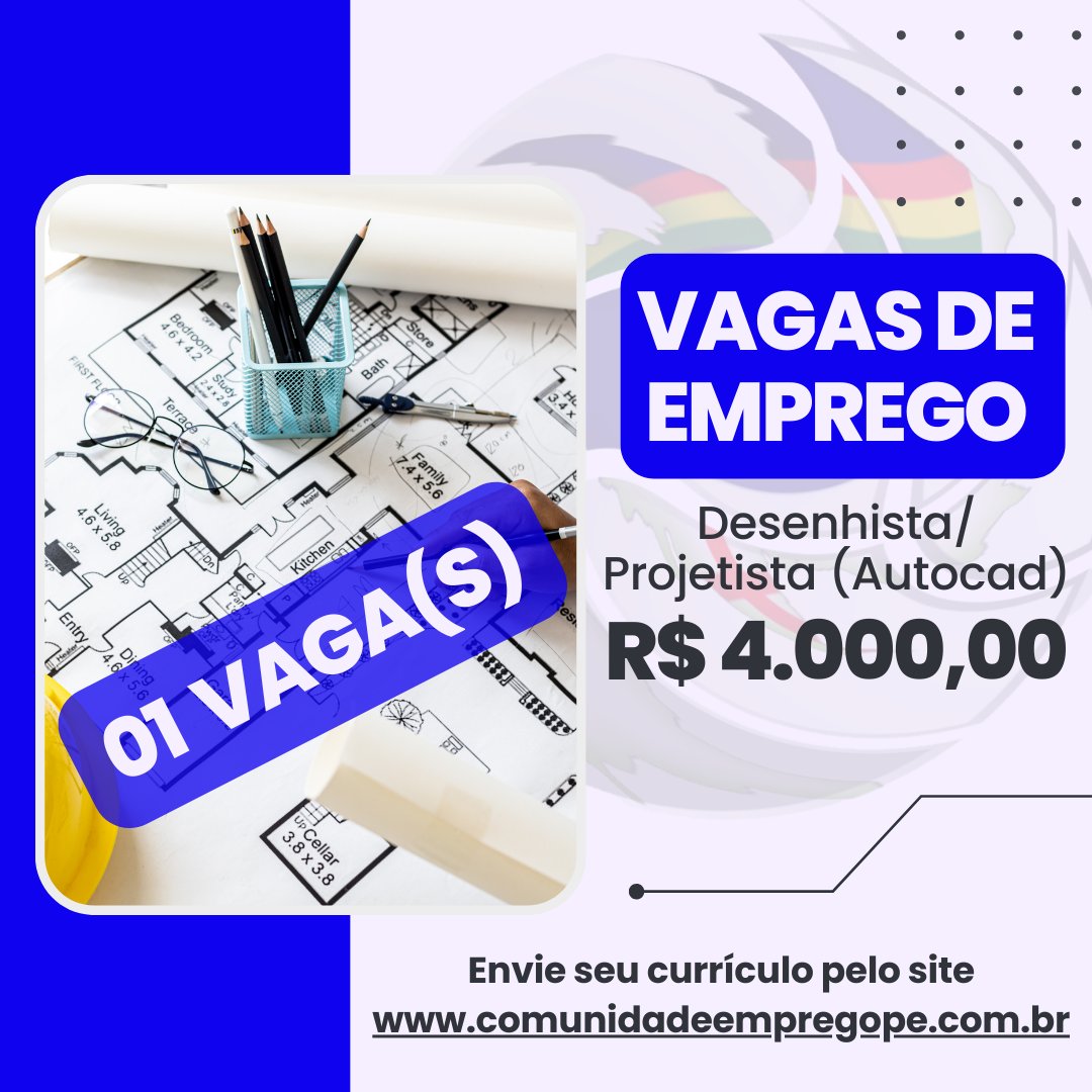 comuemprego's tweet image. Desenhista/ Projetista (Autocad) com salário de R$ 4000,00 para segmento de metal mecânica
comunidadeempregope.com.br/vaga/desenhist… #desenhista #projetista #autocard