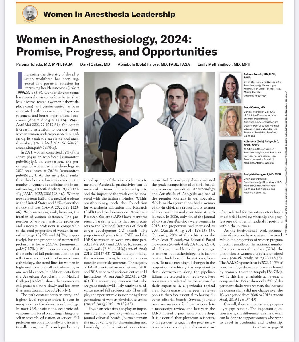 On the trail to equity in Anesthesiology- we have made some progress but still a long way to go. ⁦@ASAMonitor⁩ ⁦@ASALifeline⁩ ⁦@PalomaToledoMD⁩ ⁦@daryloakes4⁩ ⁦@dremilym⁩ ⁦@EmoryAnesthesia⁩ ⁦⁦@WomenInCTAnes⁩ pubs.asahq.org/monitor/articl…