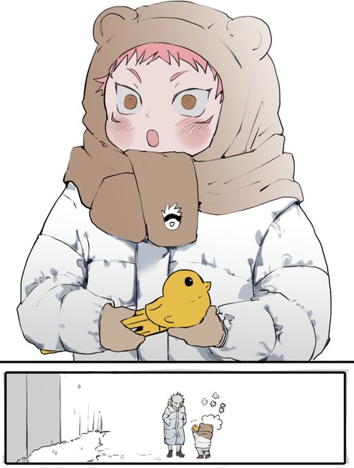 실은 2년 전에 했던 채색이 하고싶었는데 뭔가의 뭔가다.
11월에 눈 쌓인 날 그려놨던 걸 이제서야 완성했습니다..
최근에 고죠선생님 와펜이 목도리에 추가되었길래 살짝넣어준.. 