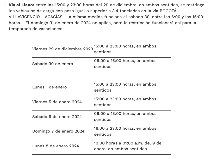 CoviandinaSAS's tweet photo. Señor conductor de carga pesada. Tenga en cuenta los horarios que regirá la restricción para movilizarse por el corredor vial concesionado Bogotá - Villavicencio, conforme lo establecido por el Ministerio de Transporte. Evítese contratiempos. #713 https://t.co/3y1dyfbykY