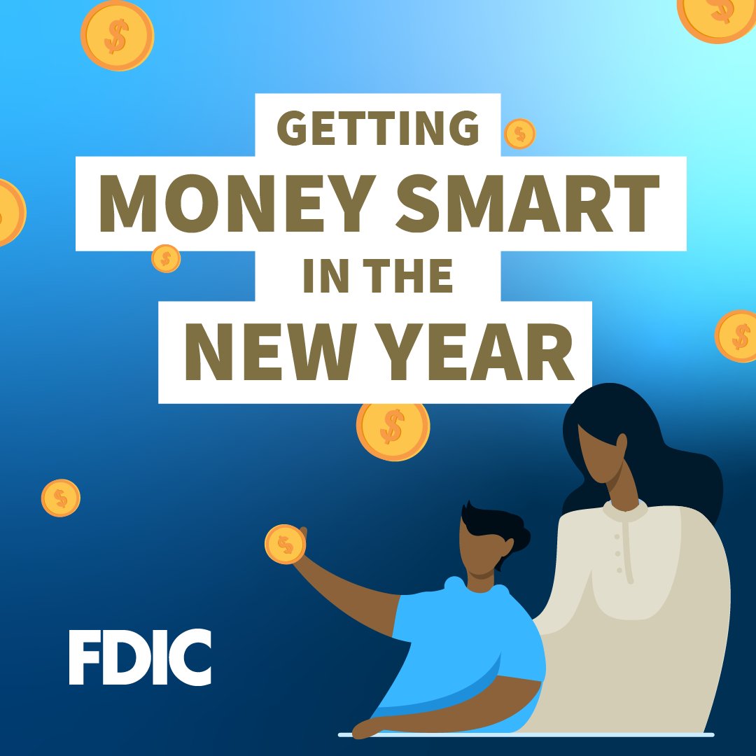 FDICgov's tweet photo. If you’re thinking about your New Year’s resolutions, we have a suggestion: help students, customers, and the public boost their financial skills with our Money Smart program. Learn more ➡️ https://t.co/abBNczfzNh. https://t.co/DN4xq26B4k
