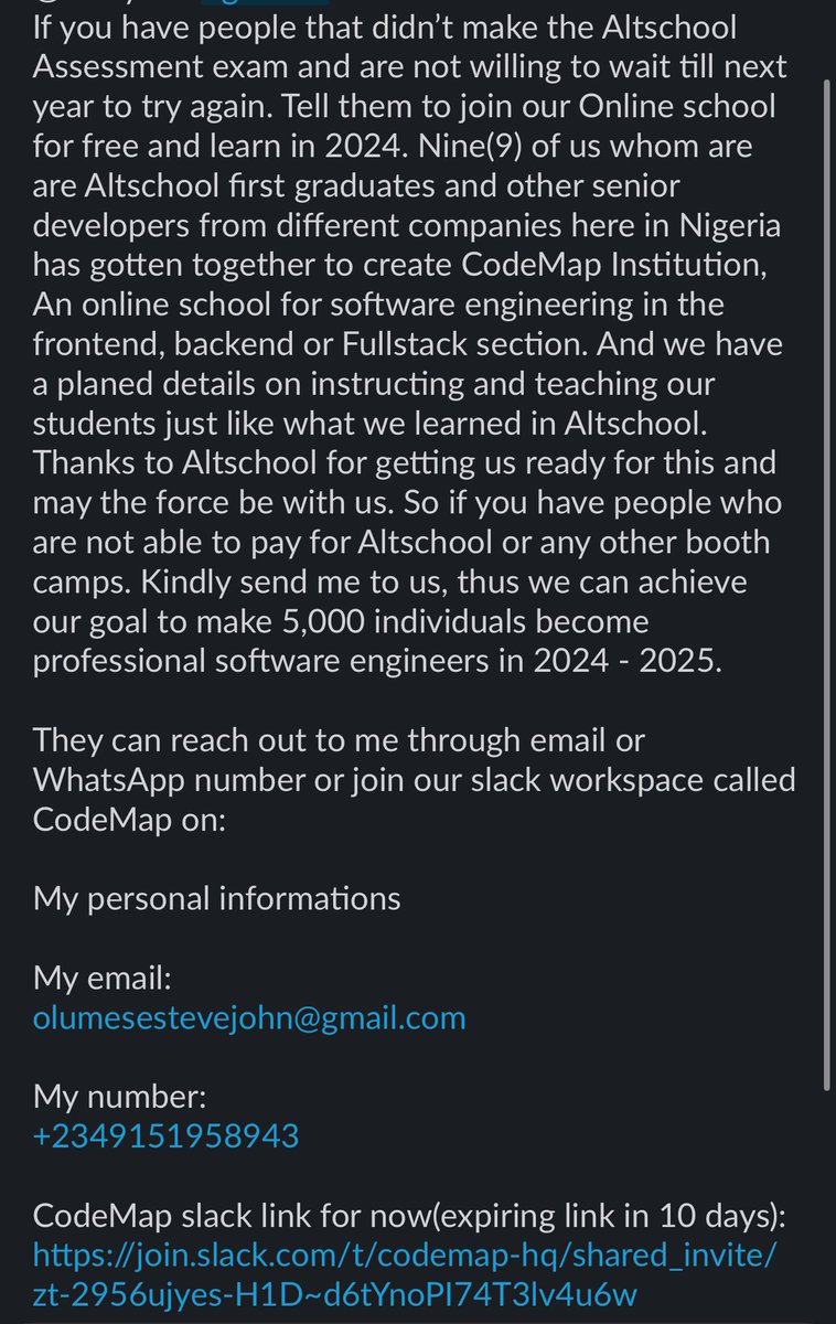 Truth_Whisp's tweet photo. Join now and don’t miss the opportunity of being a software engineer in 2024. https://t.co/Tix2ABajhI