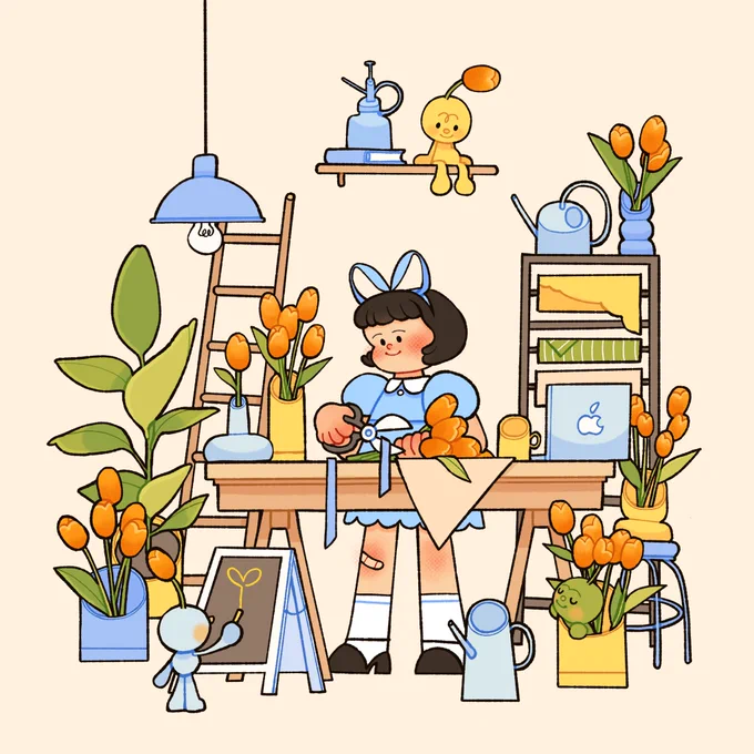 Busy day at the tulip shop