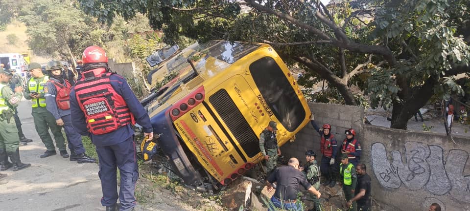 UNoticias's tweet photo. 🔵 #29Dic | Reportan nueve personas lesionadas tras volcamiento de transporte público en un accidente de tránsito en la Bajada de Tazón, Autopista Regional del Centro, Km. 4.

El Sistema Nacional de Gestión de Riesgos atendió el siniestro.
https://t.co/dtxh8g8QF5