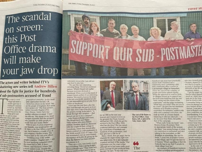 Another Post Office scandal could be unfolding if the threatened closure of the Crown Post Office on Clapham High Street takes place. Our friend Toby Jones (Clapham Society Newsletter claphamsociety.com/clapsoc.NL_436…) takes the post office on in this docu drama ITV - January 1st 2024.
