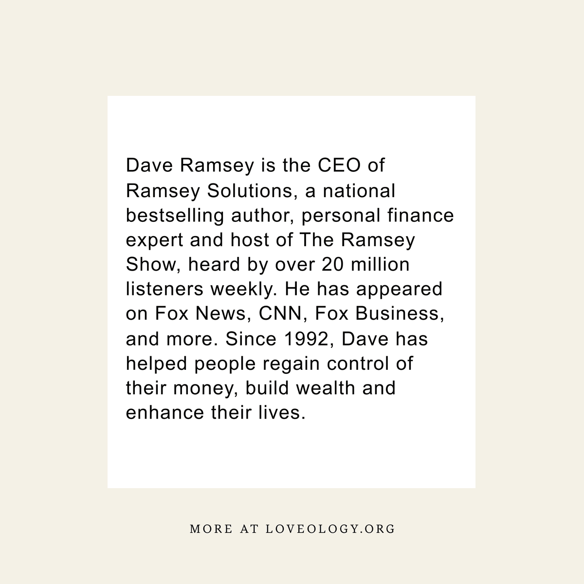 Welcome Dave Ramsey to Loveology! 🎉 A financial guru, bestselling author, and host of The Ramsey Show, Dave brings his wealth of knowledge to help couples navigate the financial journey of marriage. Get ready to transform your financial health and relationship! @daveramsey