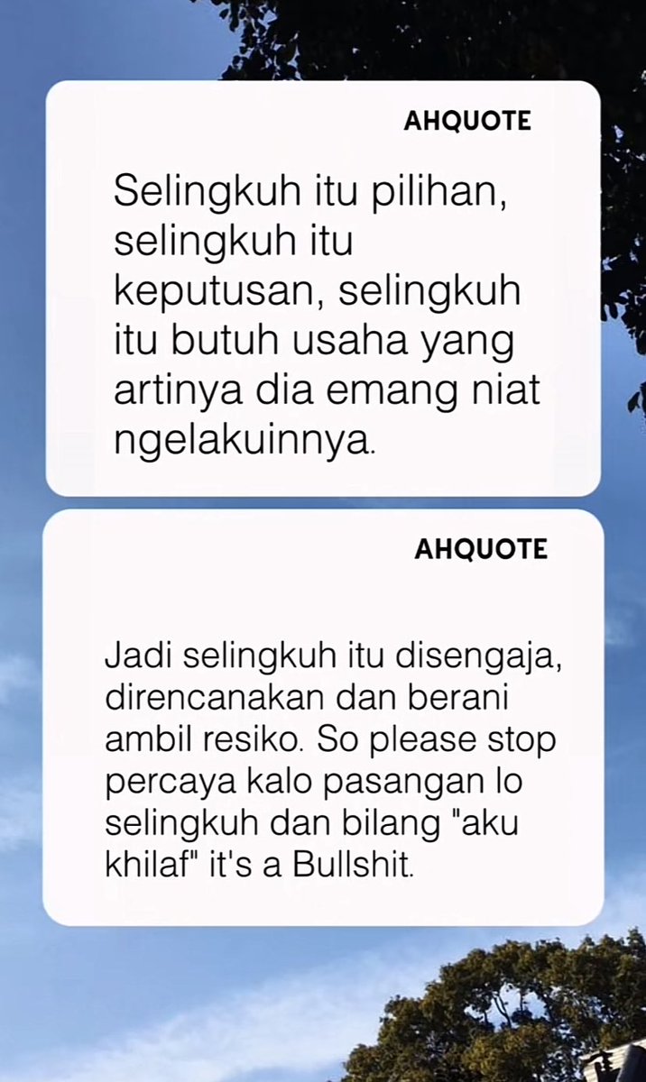 Mama nya kavi harus baca ini!
Untuk lu ELMER baca noh.
Gada khilaf khilaf! 6 kali selingkuh itu ketagihan. Bukan KHILAF.