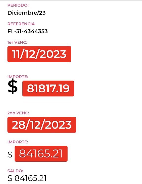 cristiancim's tweet image. Le llegó a mi vieja un aumento del 100% de diciembre a enero en la prepaga. Pretenden que pague 173 mil pesos en enero 🤌
En noviembre pagaba 72 mil.
Alguien me explicaba cómo esto beneficia a la gente y perjudica a la casta? 
VLLC