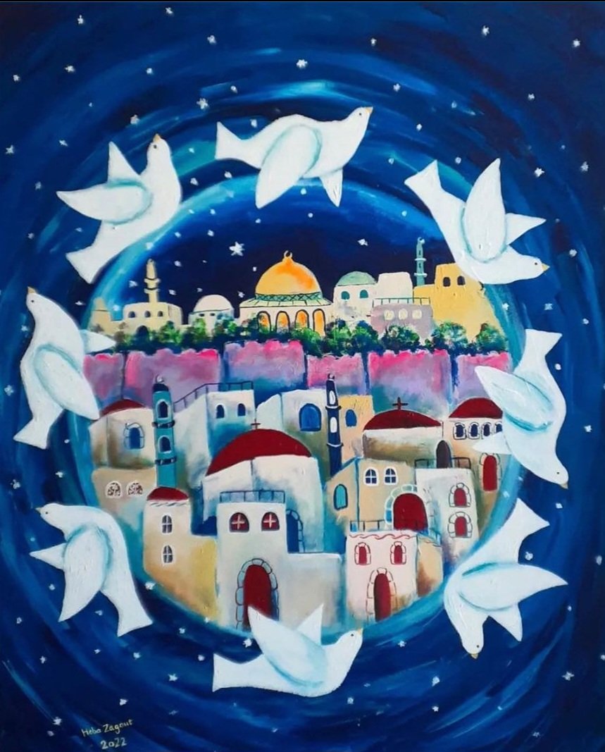 _phantomaaa_'s tweet photo. I love the color composition in her pieces. absolutely gorgeous. she and her children deserved so much better. 🤍 
#FreePalestine https://t.co/ea5LJRn8PQ
