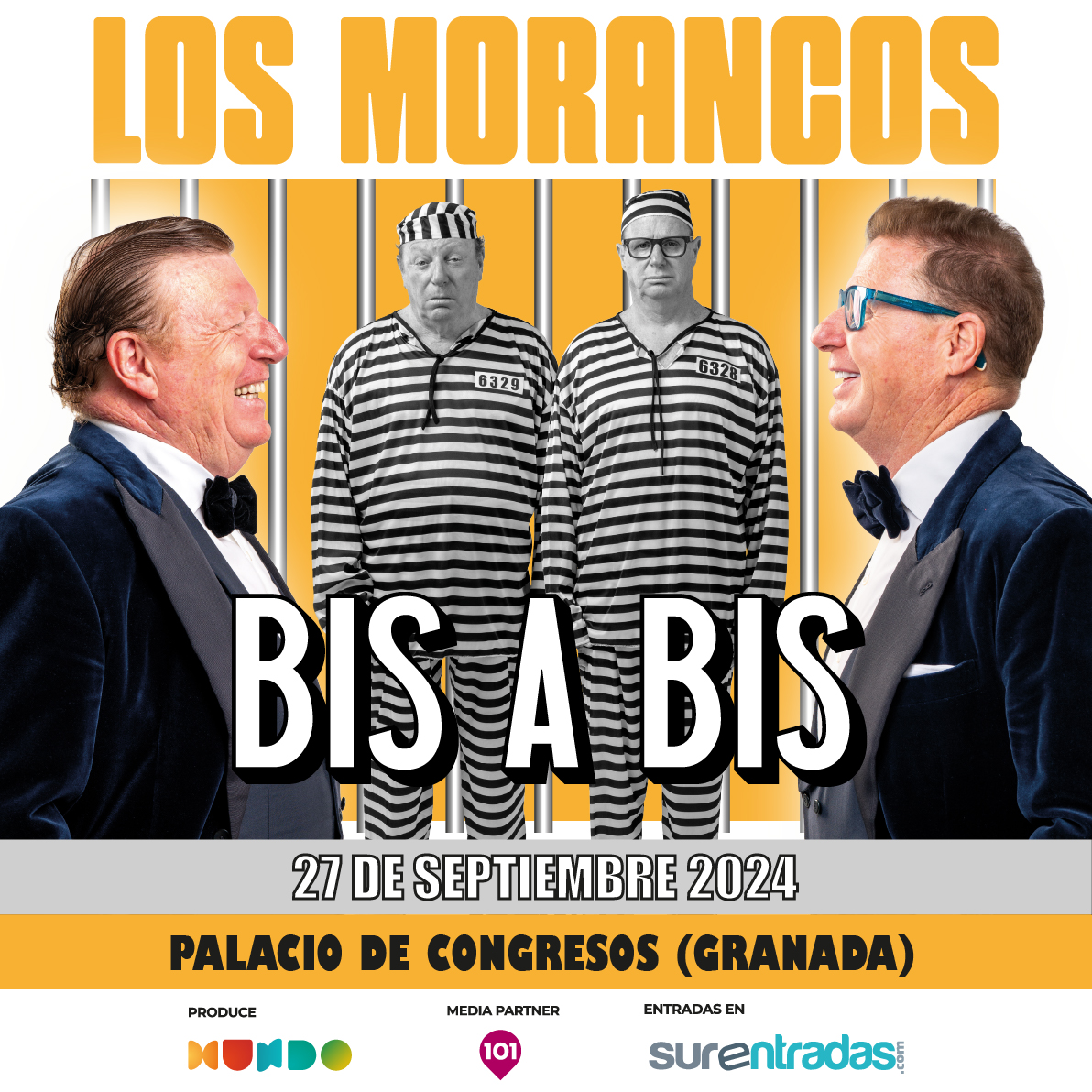 🔔 @LosMorancos llegan al Palacio de Congresos de Granada el próximo 27 de septiembre con su nuevo show: BIS A BIS “El humor está en el punto de mira y los humoristas en el punto de ira”. ¡Las risas están aseguradas! 😏😎 🎟️ ¡Ya a la venta en surentradas.com! 🎟️