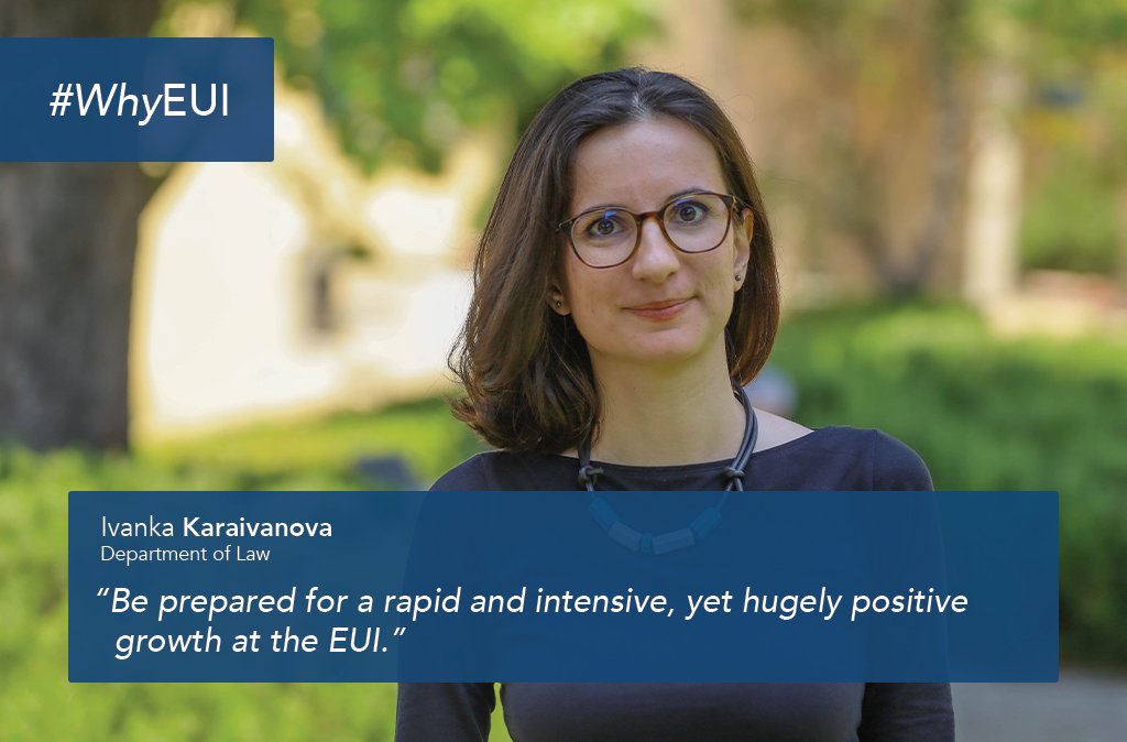 EUI_EU's tweet photo. #WhyEUI

"The support of my supervisor &amp; help from a brilliant group of researchers allowed me to develop ideas, previously born as 'just a thought', to become a socially meaningful research project."

👉 Ivanka Karaivanova, @eui_law

📆 Apply by 31 Jan ➡️ https://t.co/W11jlNyRVR https://t.co/pUqDAp9L1c