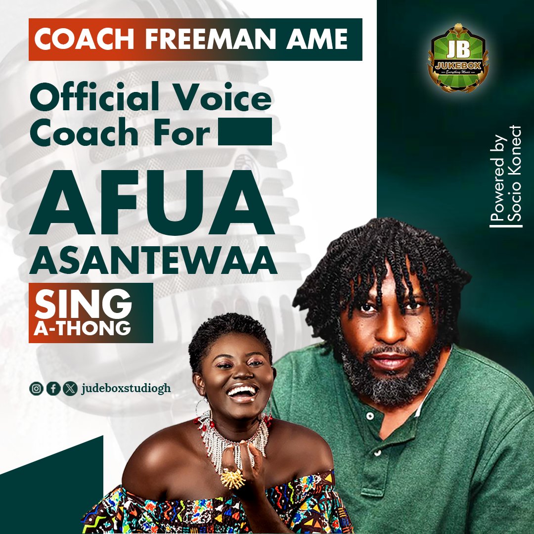 jukeboxstudiogh's tweet photo. #coachfreeman #coachfreemaname #Singathon #SingathonOnJoyPrime #afuaasantewaasingathon #VoiceCoach #officialvoicecoach #sociokonect #ekubaezia https://t.co/FHrYBlja2p