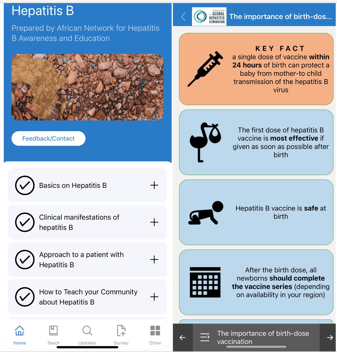 Our HBV app for Africa is out!
Available on iOS &amp; android
For providers seeing HBV in Africa that are not experts
Info on treatment, FU, vaccination, pregnancy, community education, etc 
Please share with those in the field!  
apps.apple.com/us/app/hbv-afr…