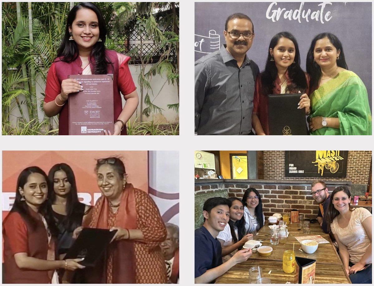 Congrats to @KhushiTekale, MS for earning her Master’s Degree based on her Thesis research performed in our lab @EmoryUniversity! The pictures below are from her graduation ceremony at Navrachana University in Gujarat, India as well as her goodbye celebration with us in Atlanta!