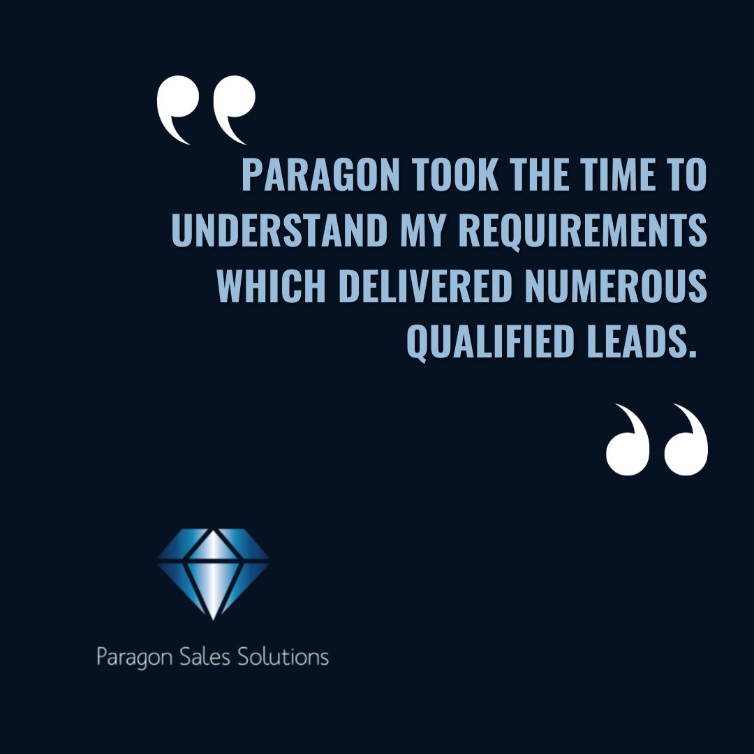 We're firm believers at Paragon Sales Solutions that effective marketing and sales stem form a deep understanding of our clients needs.

We understand the importance of meeting your needs.

Your success is our utmost priority!

#ResultsMatterMost #GeneratingLeads