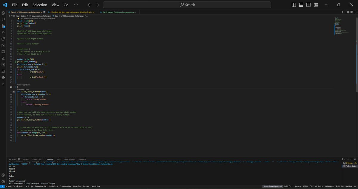 kalyankumartwt's tweet photo. Happy to share my #100DaysOfCode journey with all of my team. Being an Azure DevOps Engineer it's great to learn coding at this time. #veryusefull
#day8
#CodingJourney
#pythonprogramming https://t.co/7md2y193Hm