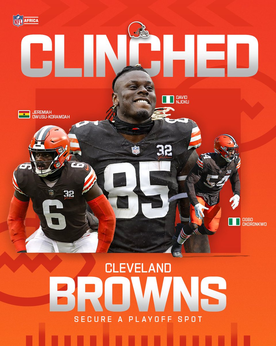 NFLAfrica's tweet photo. The @browns are officially headed to the #NFLPlayoffs! https://t.co/dygimbNQzd