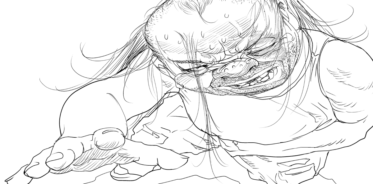 年末年始作画中。ペン入れ中 