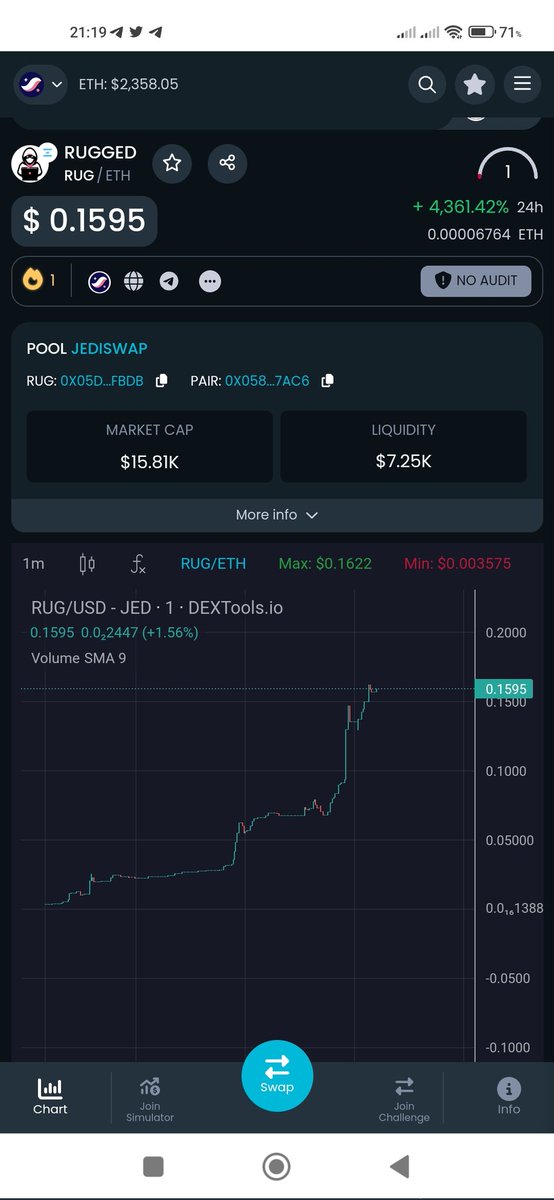 callmeaoyama's tweet photo. Tired of RUG
I bought this one 
Gamble Playing $RUG
https://t.co/Bd7bGybkYN

https://t.co/EEe8nMxGE3
#Starknet #Memecoin #DYOR #NFA https://t.co/KFGuJSxVof