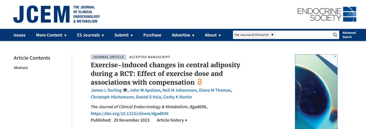 This study found that exercise dose does not significantly affect central adiposity.
academic.oup.com/jcem/advance-a…