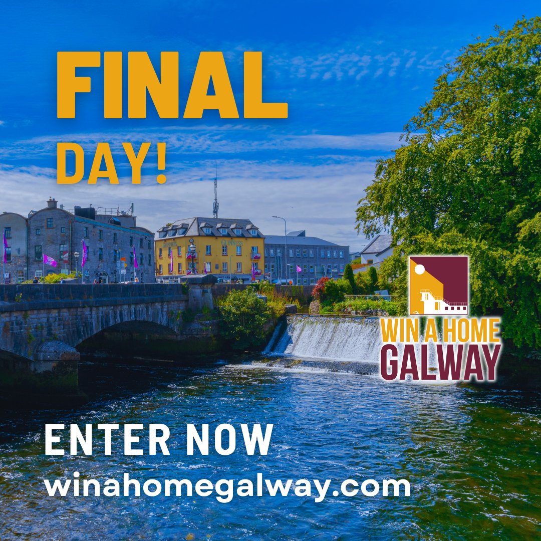 Galway_GAA's tweet photo. #WINAHOME🏚️
ONE lucky ticket holder will be picked at 9.00PM tonight as the winner of a stunning new apartment in Salthill 🤩
Your last chance to enter 🎫➡ https://t.co/Jti4DiRJ9t
Draw at
🕘 9PM
🏨Loughrea Hotel & Spa
📺Live Streamed on Galway GAA Facebook page
Best of luck ! https://t.co/d5JWzZIEpL